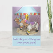 De gouden Carrousel van de Verjaardag Kaart (Voorkant)