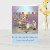 De gouden Carrousel van de Verjaardag Kaart (Gele Bloem)