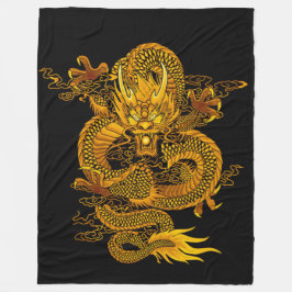 De gouden Chinese Draak van de Keizer Fleece Deken