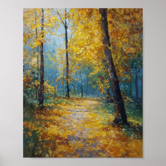 De Gouden Corridor: Een Zonneovergoten Pad Poster (Voorkant)