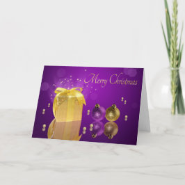 De gouden Doos van de Gift van Kerstmis Feestdagen Kaart