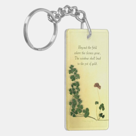 De gouden Dromen van de Klaver Sleutelhanger (Voorkant Links)