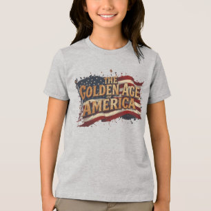 De Gouden Eeuw van Amerika - Amerikaanse vlag Tri-Blend Shirt