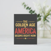 De Gouden Eeuw van Amerika begint nu Briefkaart (Staand voorkant)