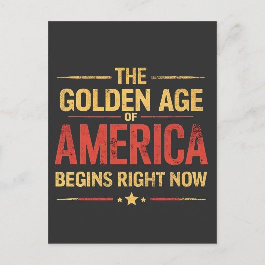 De Gouden Eeuw van Amerika begint nu Briefkaart (Voorkant)