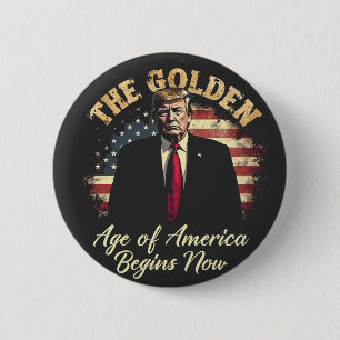 De Gouden Eeuw van Amerika begint nu met Trump Ronde Button 5,7 Cm