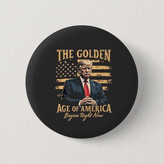 De Gouden Eeuw van Amerika Begint Nu Ronde Button 5,7 Cm (Voorkant)