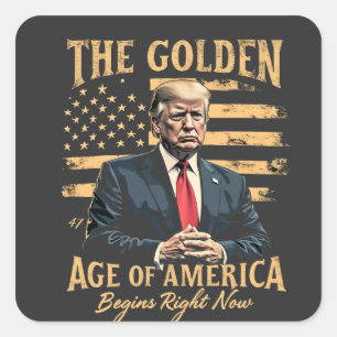 De gouden eeuw van Amerika begint nu Vierkante Sticker