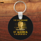 De gouden eeuw van Amerika is aangebroken Grappige Sleutelhanger (Voorkant)
