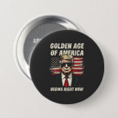 De Gouden Eeuw van Amerika is begonnen Ronde Button 7,6 Cm (Voorkant /achterkant)