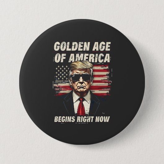 De Gouden Eeuw van Amerika is begonnen Ronde Button 7,6 Cm (Voorkant)