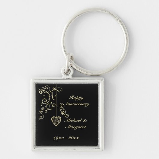 De gouden Elegante Sleutelhanger van het Jubileum (Voorkant)