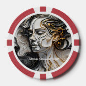 "De gouden emotionele aanraking" Poker Chips (Voorkant)
