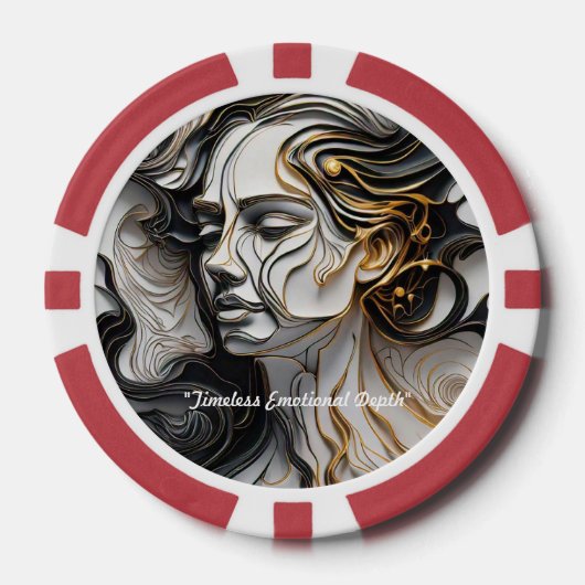 "De gouden emotionele aanraking" Poker Chips (Voorkant)