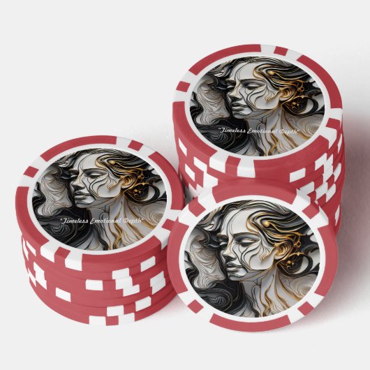 "De gouden emotionele aanraking" Poker Chips (Opstapeling)