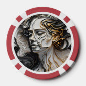 "De gouden emotionele aanraking" Poker Chips (Achterkant)