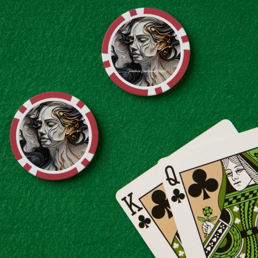 "De gouden emotionele aanraking" Poker Chips (Pokertafel (Dubbel))