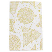 De gouden en Witte Zak van de Gift van het Patroon Medium Cadeauzakje (Voorkant)