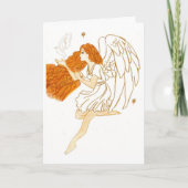 De gouden engel van Kerstmis Feestdagen Kaart (Voorkant)