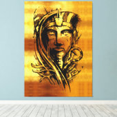De gouden farao canvas afdruk (Insitu (Houten vloer))