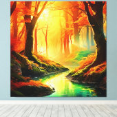 De gouden fluistering van de herfst canvas afdruk (Insitu (Houten vloer))