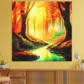De gouden fluistering van de herfst canvas afdruk (Insitu (Woonkamer))