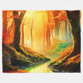 De gouden fluistering van de herfst fleece deken (Voorkant (Horizontaal))