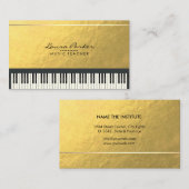 De Gouden Folie van de Musicus van het Toetsenbord Visitekaartje (Voorkant / Achterkant)