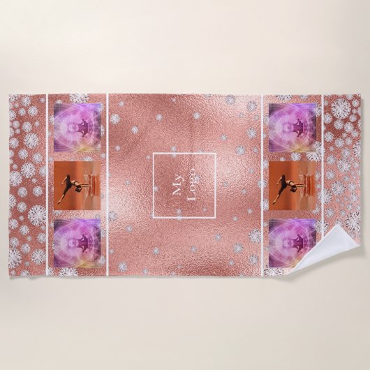 De gouden foto van het roos van het bedrijf luxe c strandlaken (Voorkant)