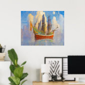 De gouden galjoen van Newell Convers Wyeth Poster (Thuiskantoor)