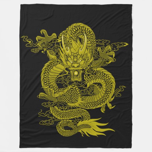 De gouden Geest van de Draak van Samoeraien Fleece Deken (Voorkant)