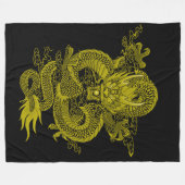 De gouden Geest van de Draak van Samoeraien Fleece Deken (Voorkant (Horizontaal))