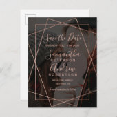 De gouden geometrische scriptfoto van het roos spa aankondigingskaart (Voorkant / Achterkant)