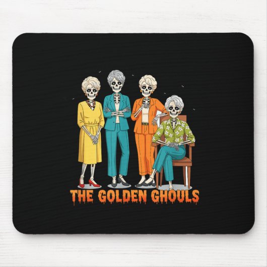 De Gouden Ghouls Skelet Halloween Idee Grappig Muismat (Voorkant)