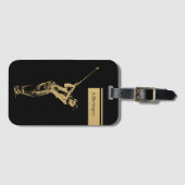 De gouden golfer bagagelabel (Voorkant (horizontaal))