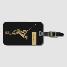 De gouden golfer bagagelabel