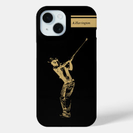 De gouden golfer iPhone 15 case