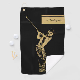 De gouden golfer golfhanddoek