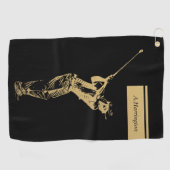 De gouden golfer golfhanddoek (Horizontaal)