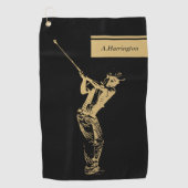 De gouden golfer golfhanddoek (Voorkant)