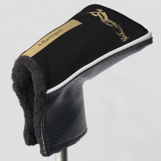 De gouden golfer golfheadcover (3/4 voorkant)