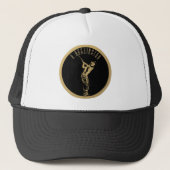 De gouden golfer trucker pet (Voorkant)