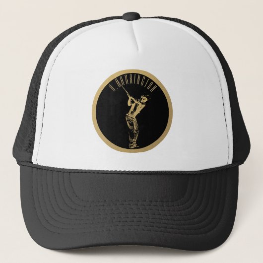 De gouden golfer trucker pet (Voorkant)