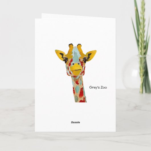 De gouden het Gluren Giraffe dankt u kaardt Bedankkaart (Achterkant)