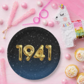 De gouden jaarballonnen van 1941 met sterren papieren bordje (Feest)