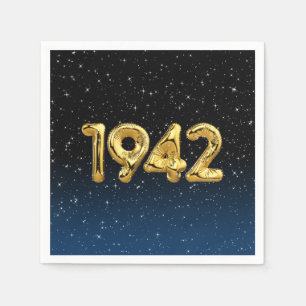 De gouden jaarballonnen van 1942 met sterren Napki Servet