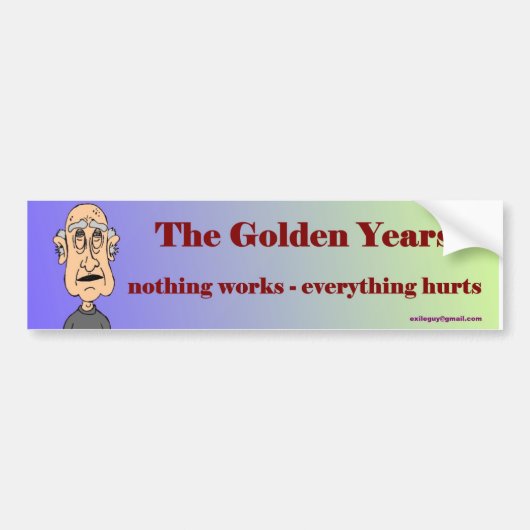 de gouden jaren… bumpersticker (Voorkant)