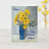 De gouden Kaart van de Moederdag van Zonnebloemen, (Gele Bloem)