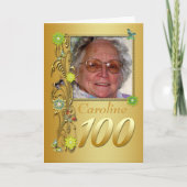 De gouden Kaart van de Verjaardag van de Foto van (Voorkant)