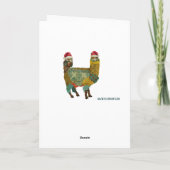 De gouden Kerstkaart van de Alpaca & van de Uil Feestdagen Kaart (Achterkant)